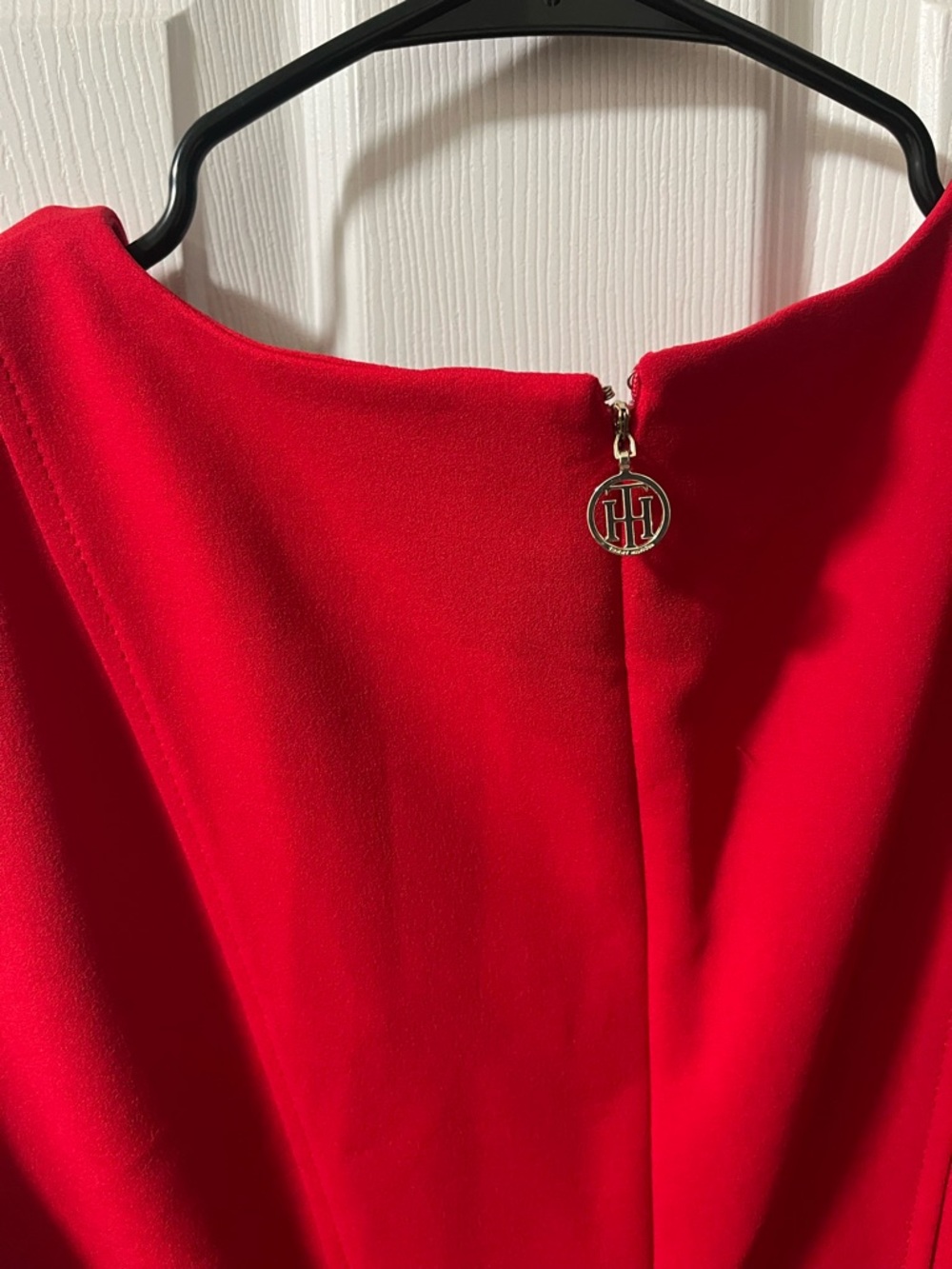 Tommy Hilfiger Red Fit & Flare Dress Size 14 Sleeveless Classic - Picture 2 of 4